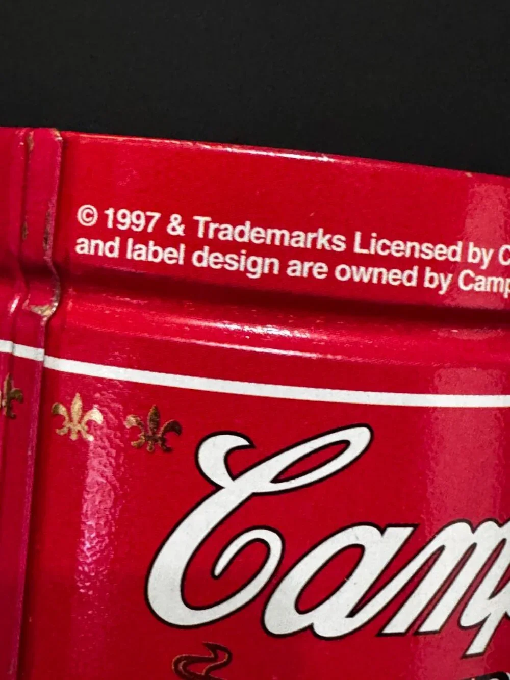 Campbell's Vegetable Soup Tin Canister Bank ft. Campbells Kids Vintage ca. 1997